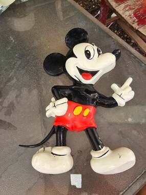 Vintage Mickey Mouse 3D Plastic Wall Plaque Deco